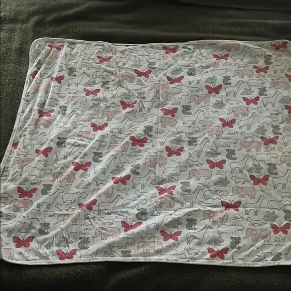 Animal Print Receiving Blanket - Pink and Gray - Picture 4 of 6